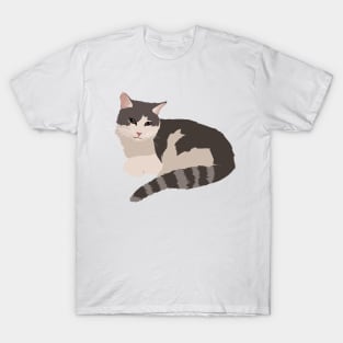 Gray and White Cat T-Shirt